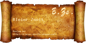 Bleier Zsolt névjegykártya